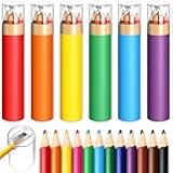 Humyoun 12 Pack Christmas Colored Pencils Gifts Bulk with Sharpener, 12 Color Travel Portable Presharpened Pencil Pack, Colored Pencils Set for Adults Christmas Charity Arts Supplies Painting