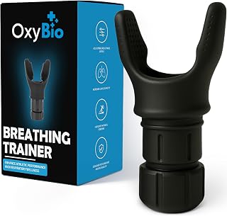 OxyBio Oxy Respiratory Trainer: Adjustable Lung Exerciser for Stronger Breathing, Athletes & Beginners - Premium Silicone
