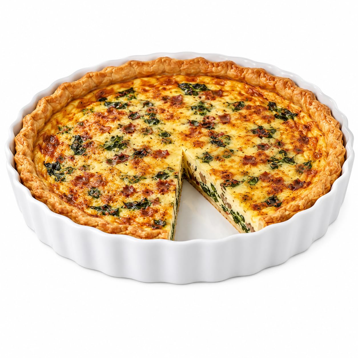 HIC Plat à quiche rond Blanc 10" x 1.5" blanc