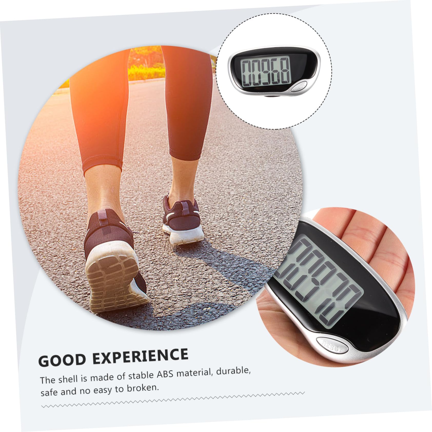 KOMBIUDA Creative Passometer Pedometer for Outdoor Black Convenient Step Counter Step Counter for Fitness Abs