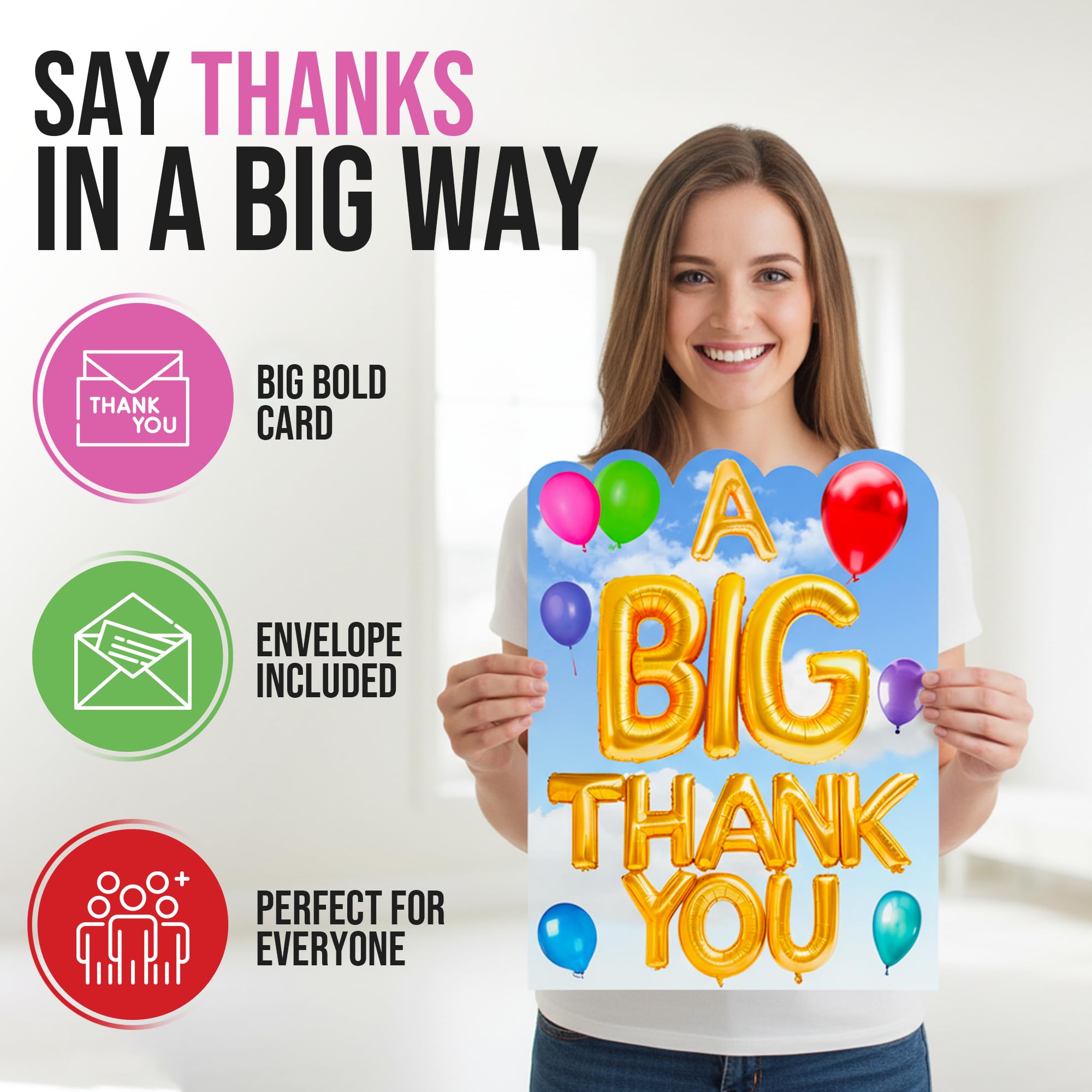 Iconikal 11 x 14-inch Jumbo Greeting Card With Envelope (A Big Thank You)