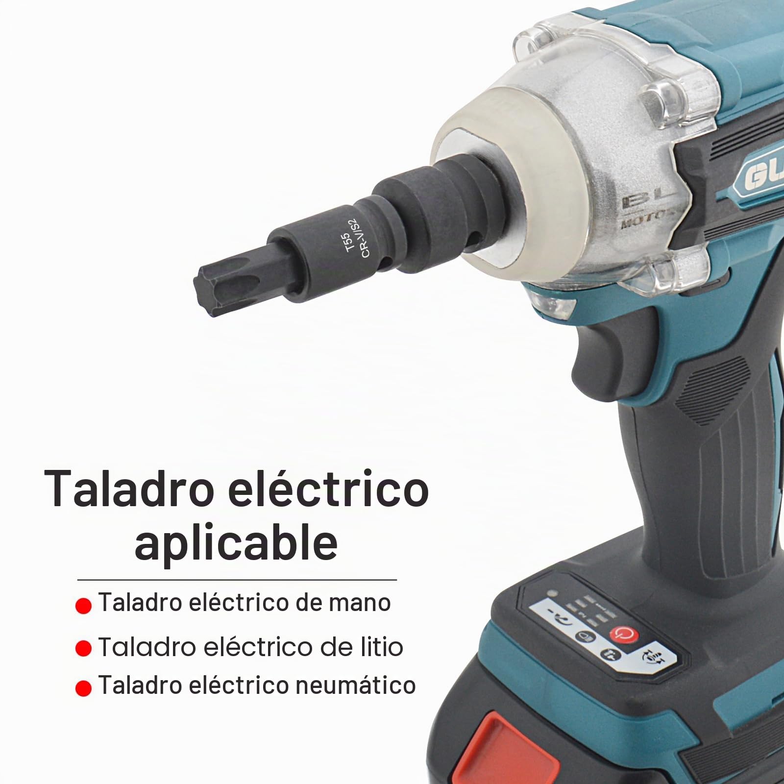 Gunpla Juego de brocas de impacto de 3/8 pulgadas CR-V, S2 de acero impactado poco profundo métrico 31 piezas hexagonales de 2-10 mm, Torx T10-T60, Spline M4-M14 Star Allen Bit Tools
