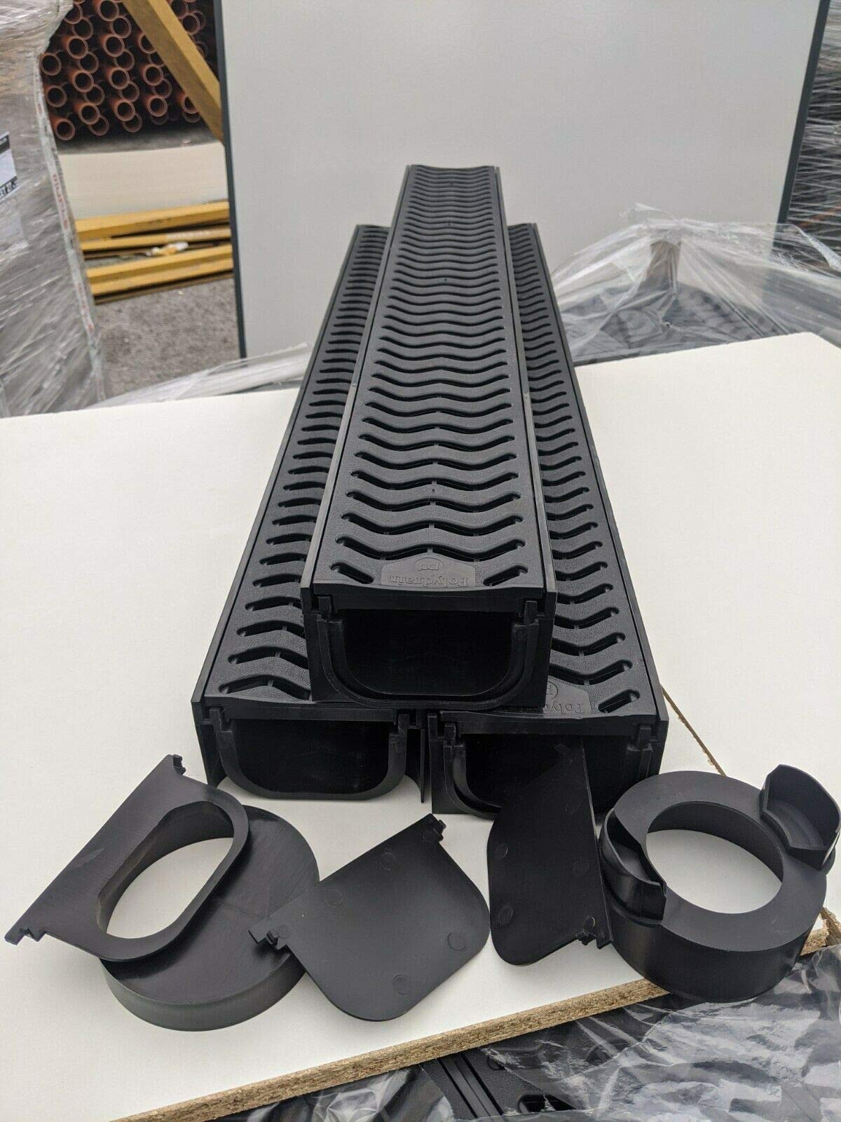 Poly Black Drainage Channel Driveway & Patios 3Mtr Plastic Grating Free Accessories