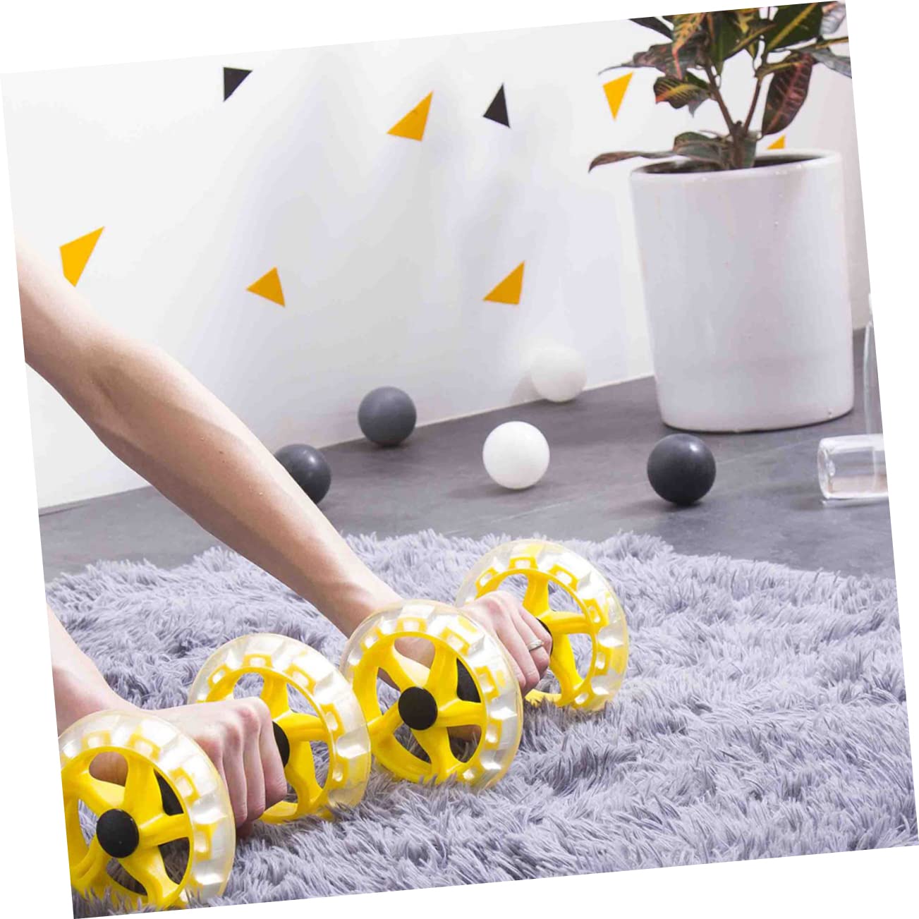 HANABASS Rueda Abdominal de Doble Rueda Agarres Antideslizantes Diseño Ligero para Entrenar en Casa