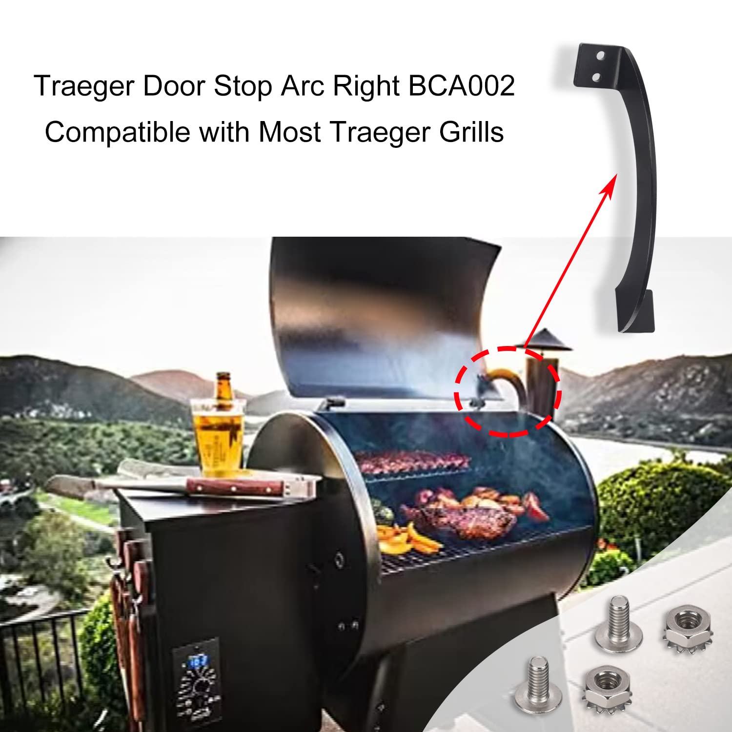 Traeger smoker lid prop ceramic tile