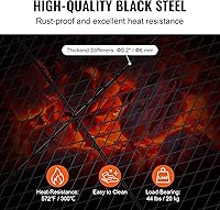 Vista 3 de VEVOR X-Marks - Rejilla para parrilla de hoguera, rejilla de cocción rectangular, parrilla de acero resistente para fogata BBQ con mango y alambre