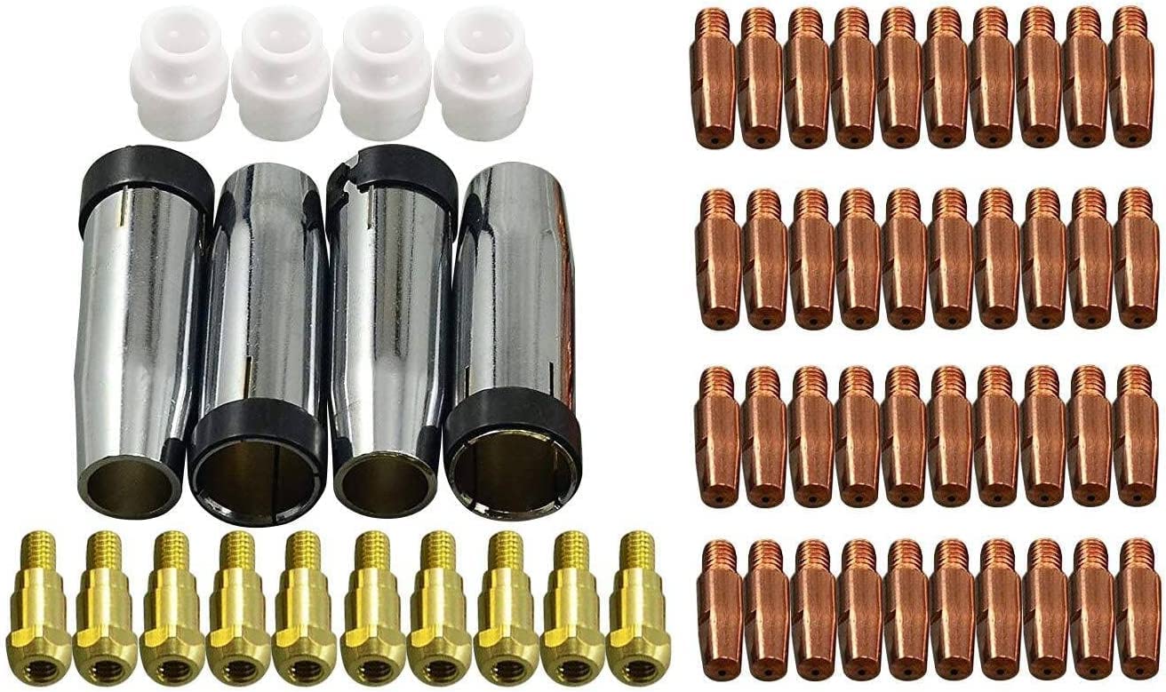 RIVERWELD 24KD MB24 Contact Tip .035" Conical Gas Nozzle Tip Holder Fit 24KD MB24 MIG MAG Co2 Welding Torch 59pcs