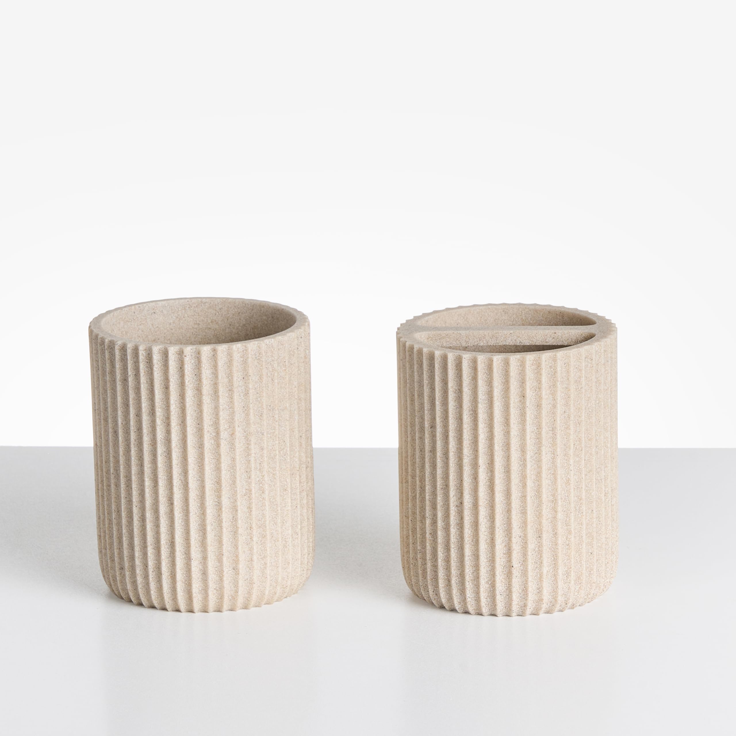 Conjunto de 5 Accesorios de baño jabonera dispensador de jabón escobilla de Inodoro Vaso Soporte para cepillos de Dientes Beige Claro Camana