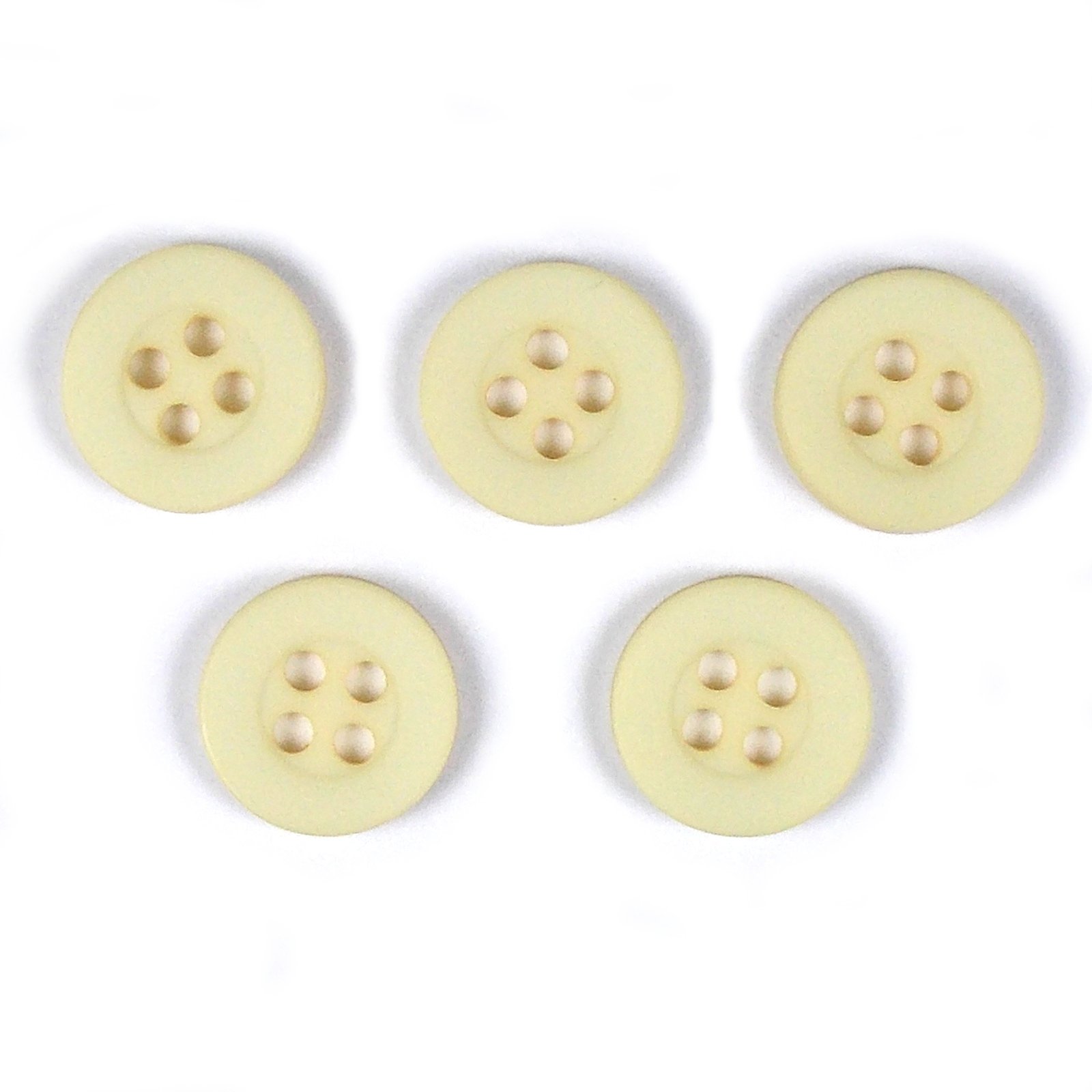 Push The Button Ivory Colour 4 Hole Round Shirt Buttons 10Mm Wide Pack Of 5 (Ivory)