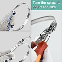 Vista 4 de NEBURORA Abrazadera de manguera de 3 pulgadas ajustable de acero inoxidable 304, paquete de 4 abrazaderas de engranaje helicoidal de 2.4 a 3.2