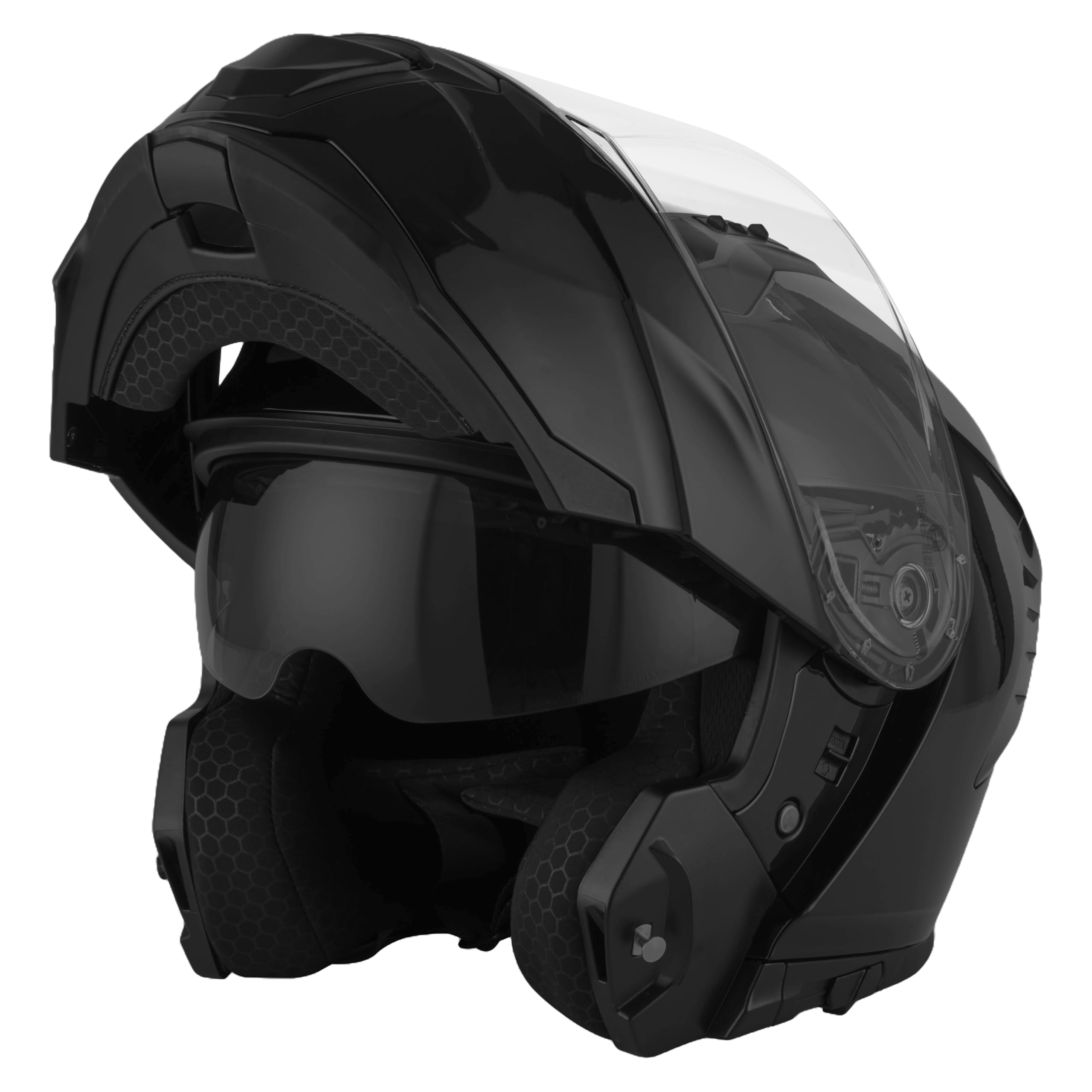 JDC Casque Moto Intégral Facade Rabattable Modulaire - Double Visière Rétractable ECE 22.06 - Lynx