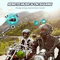 Vista 4 de MAXTO Auriculares Bluetooth M2 para motocicleta, casco de motocicleta Bluetooth 5.0, 6 vías 3280 pies, sistema de comunicación de intercomunicación