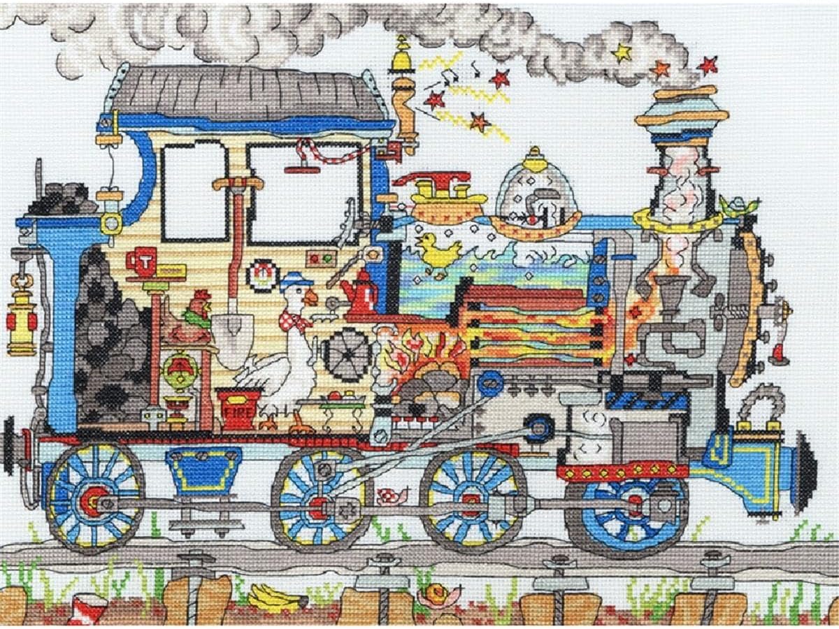 Bothy Threads Cut Thru' Steam Train Cross Stitch Kit