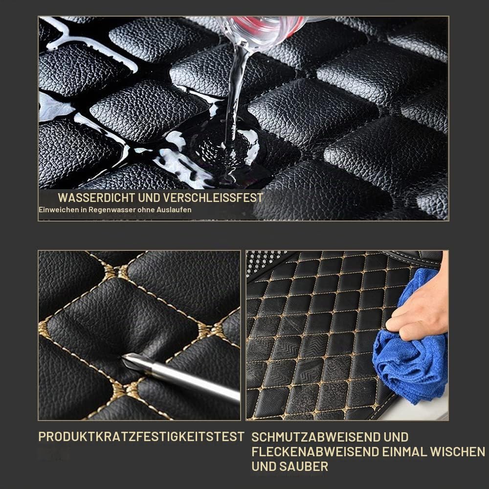 Anpassen Fußmatten 3D, Nach Maß Fußmatten Kompatibel mit 99% AutoMarke Modell, Auto Fussmatten Set wasserdichte rutschfeste PU Leder Voller bedeckter Schutz Advanced Liners (Schwarz Rot A)