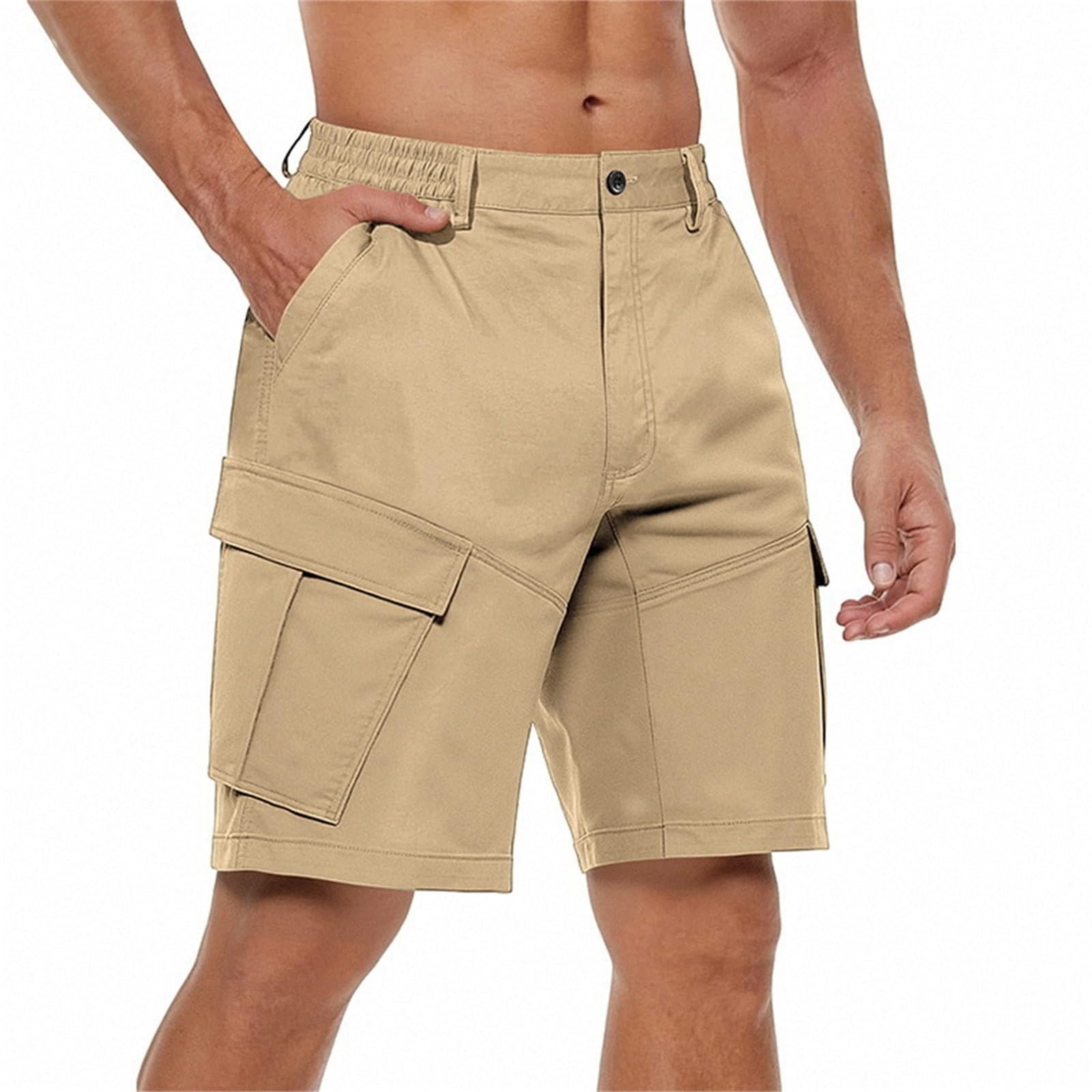 Generisch Wanderhose Herren Kurze Schnelltrocknend Outdoor Shorts Sommer Atmungsaktiv Cargo Shorts Sommershorts Leicht Sweatshorts Bequem Strandshorts Herren Trekking Wandershorts mit Taschen