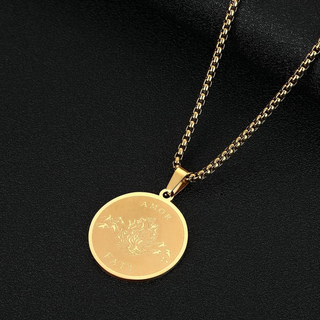 Amor Fati Pendant Stoic Necklace Philosophy Pendant Memento Mori Necklace Stoic Gift for Men - Image 5