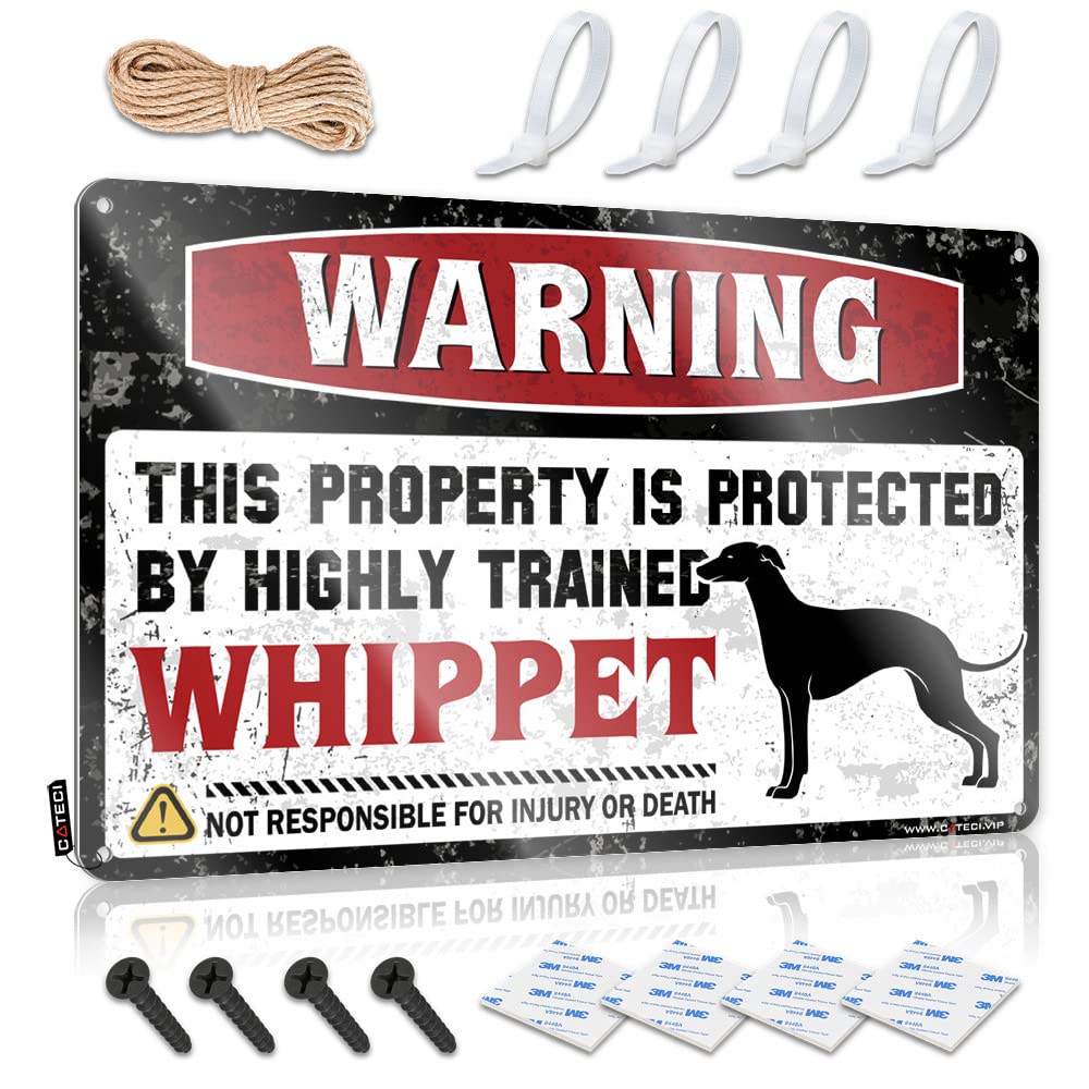 IBWNBBUSN Mancave Accessories Men Warning This Property Is Protected By A Highly Trained Whippet Tin Sign Tin Sign Funny Tin Signs For Bar(30X40CM)