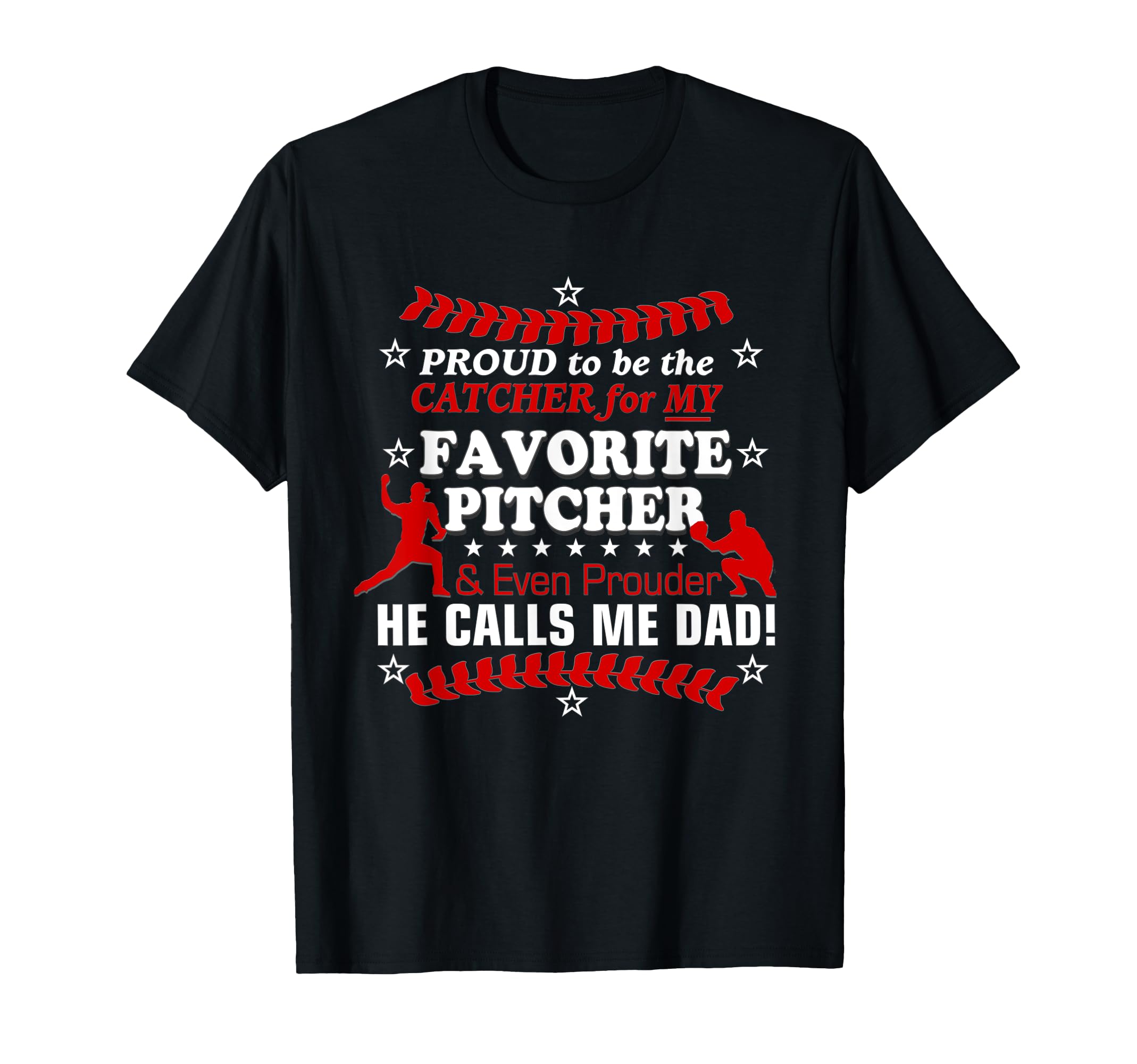 Favorite Baseball Player Calls Me Dad Pitcher Father's Day T-Shirt