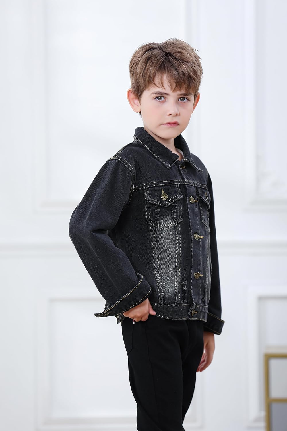 Joe Wenko Kids Toddler Baby Boys Girls Casual Outerwear Denim Jacket