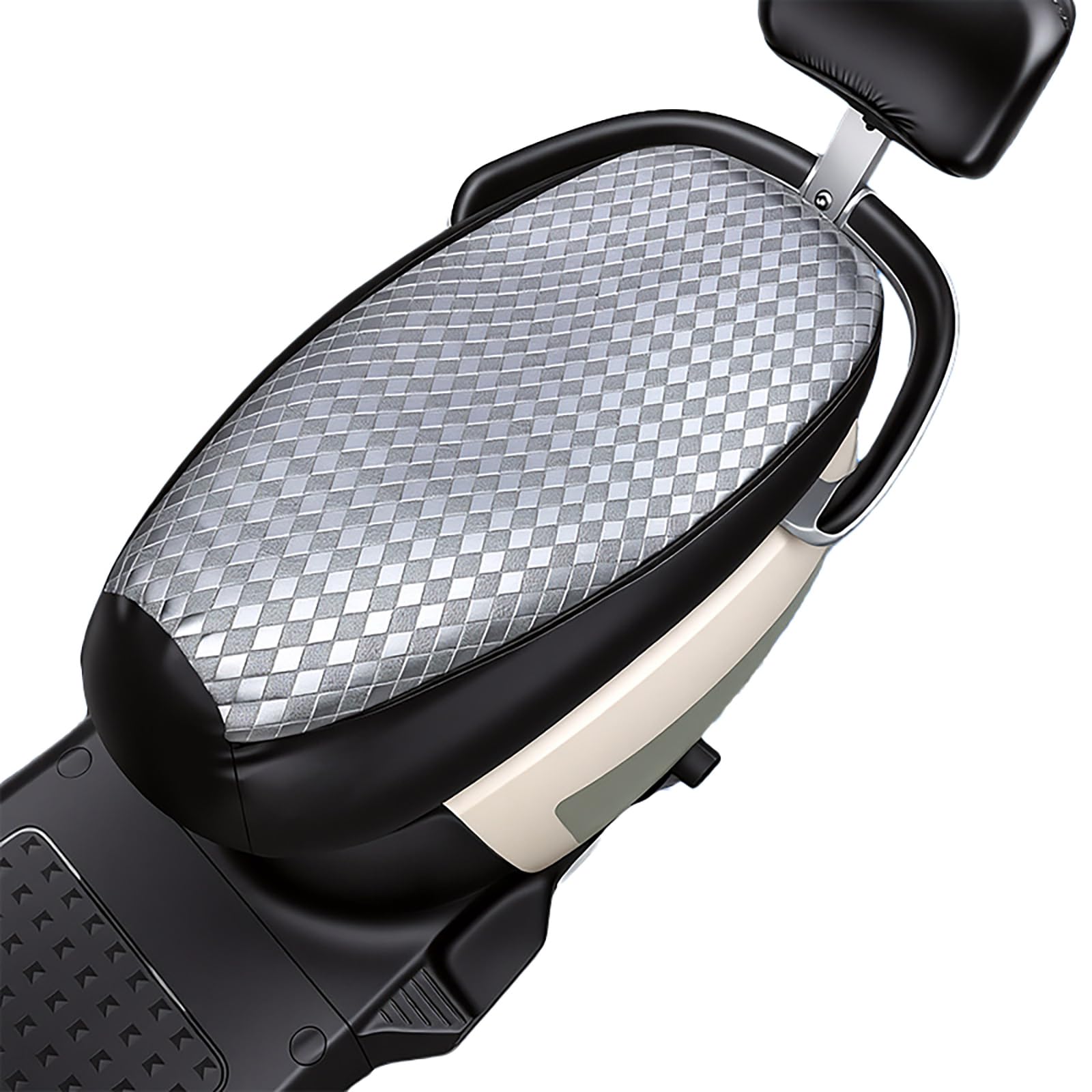 Mswborml Waterproof Leather Motorcycle Seat Cover Breathable Fabric, Universal Electric Scooter Saddle Pad, Summer Heat Insulation and Sun Protection for Outdoor Riding, Easy to Install,Silver,M1