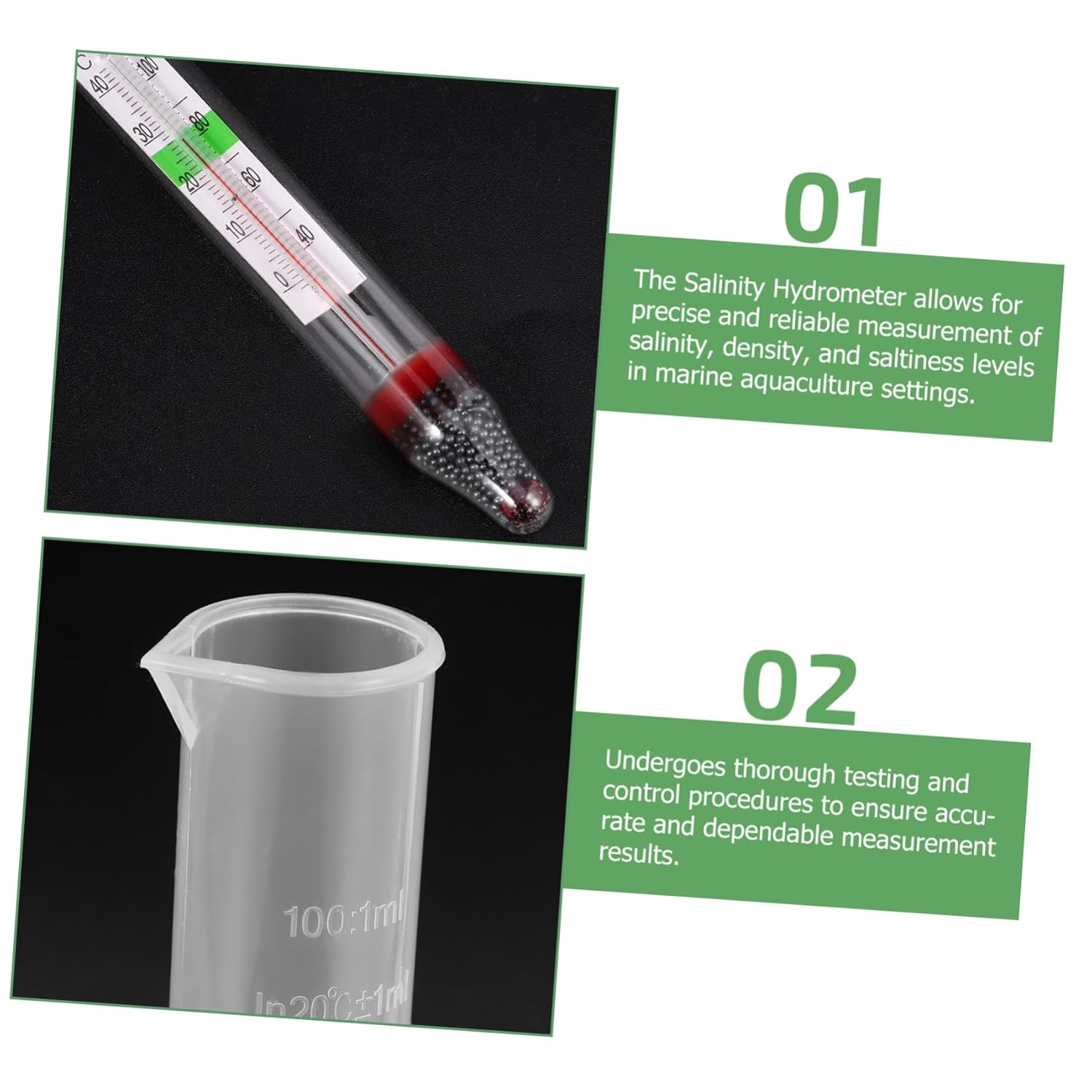 5sets Hydrometer Water Salimeter Tester Tool for Accurate Salt Levels Aquariums Professional Density Measurement Box