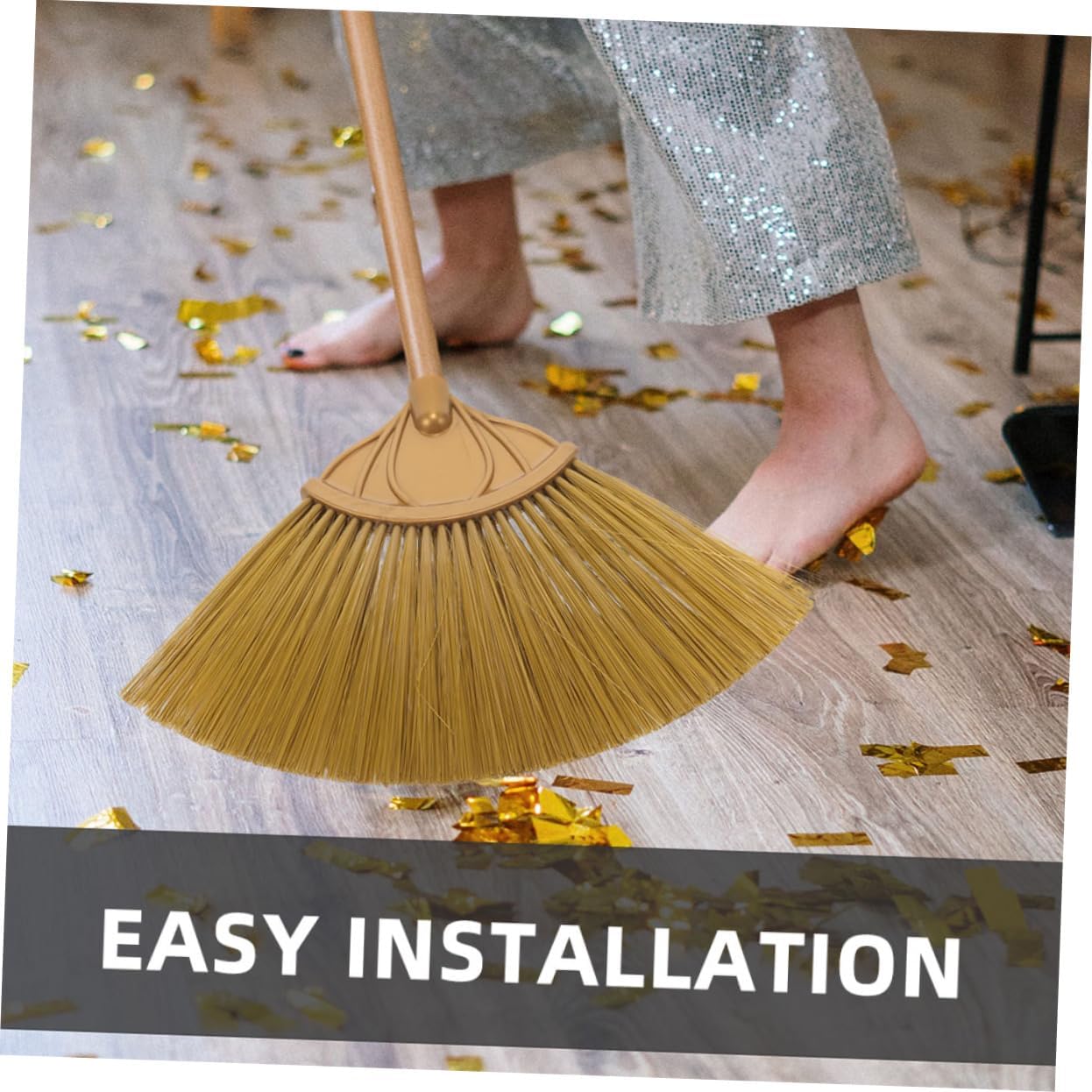 CALLARON 2pcs Broom Head Replacement for Kitchen Cleaning Lightweight Plastic Broom Part with Flexible Bristles for Tight Spaces and Ceilings Easy to Clean and Reusable