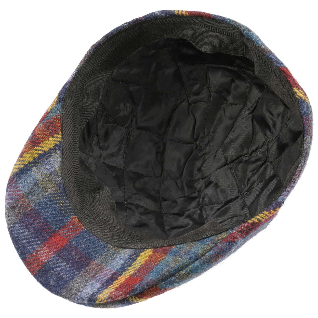 Lierys Sheatland Wool Flatcap męska - czapka zimowa w kratkę z żywej wełny - czapka z daszkiem Made in Italy - wełniana czapka na jesień / zimę