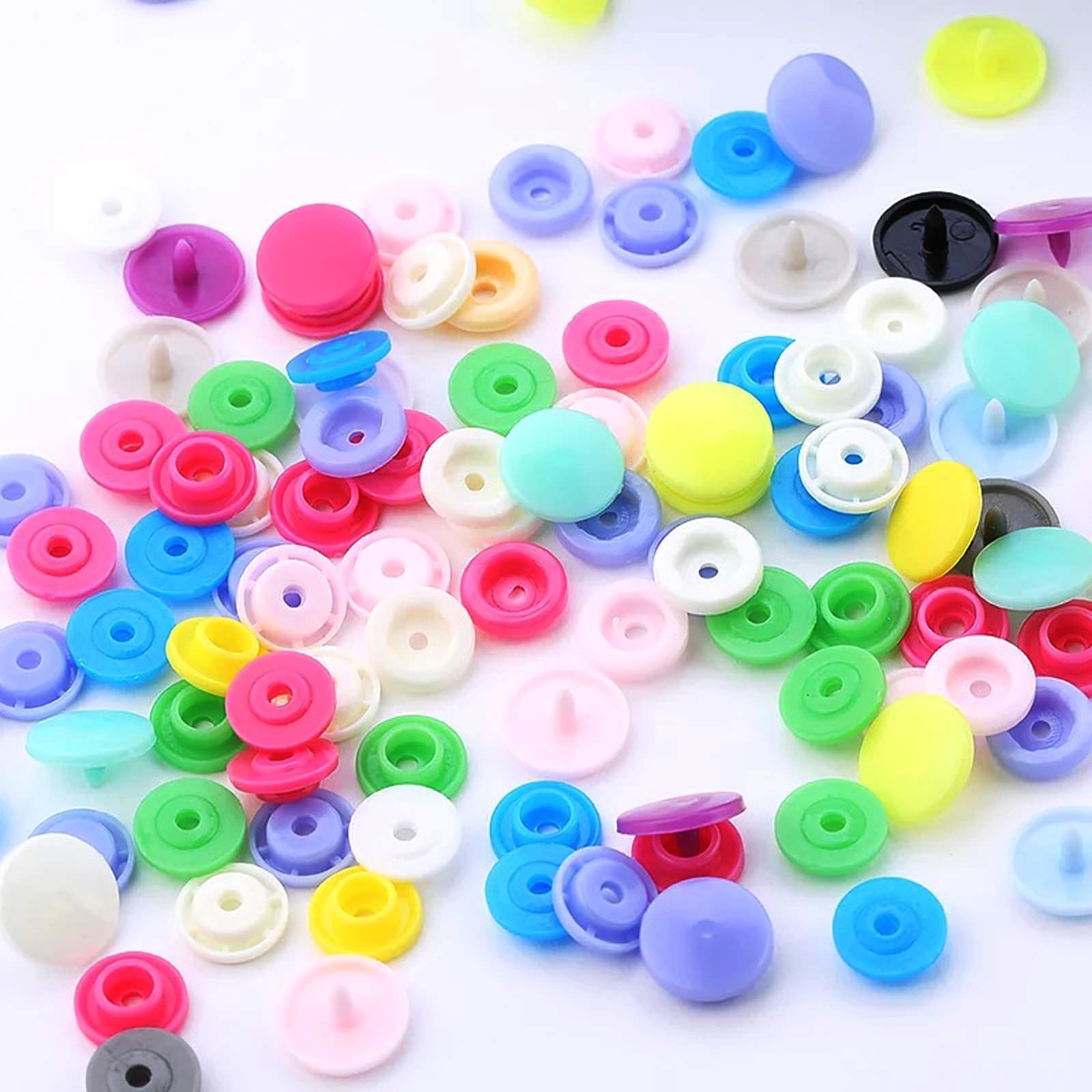 1000 Stück bunte Druckknöpfe aus Kunstharz, 12 mm, Druckknöpfe, Nieten für Babykleidung, Windel, Lätzchen, Heimdekoration, Verschlüsse