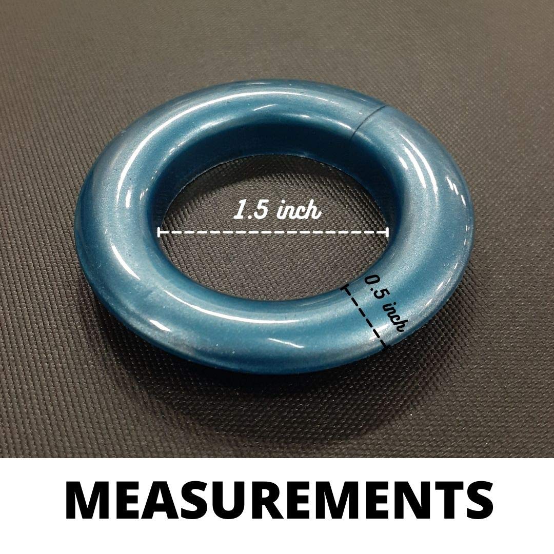 FAPBADRI Ösenringe mit Rückenschloss (männlich & weiblich), passend für ein 2,5 cm Rohr, Farbe blau, 100 Stück