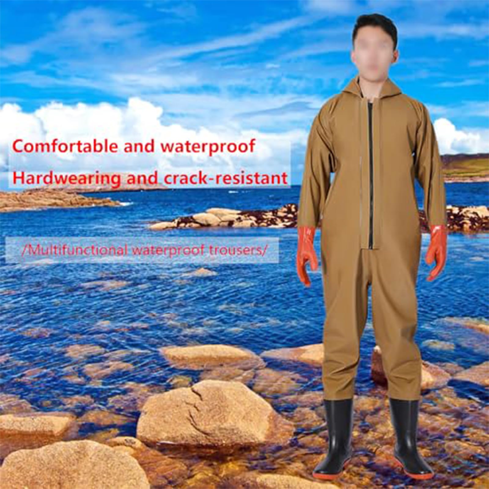 Vadeadores De Pesca De Pecho, Impermeables y Transpirables, Vadeadores Integrales De PVC con Botas, Ligeros, Ideales para Pesca y Actividades Al Aire Libre En El Agua.