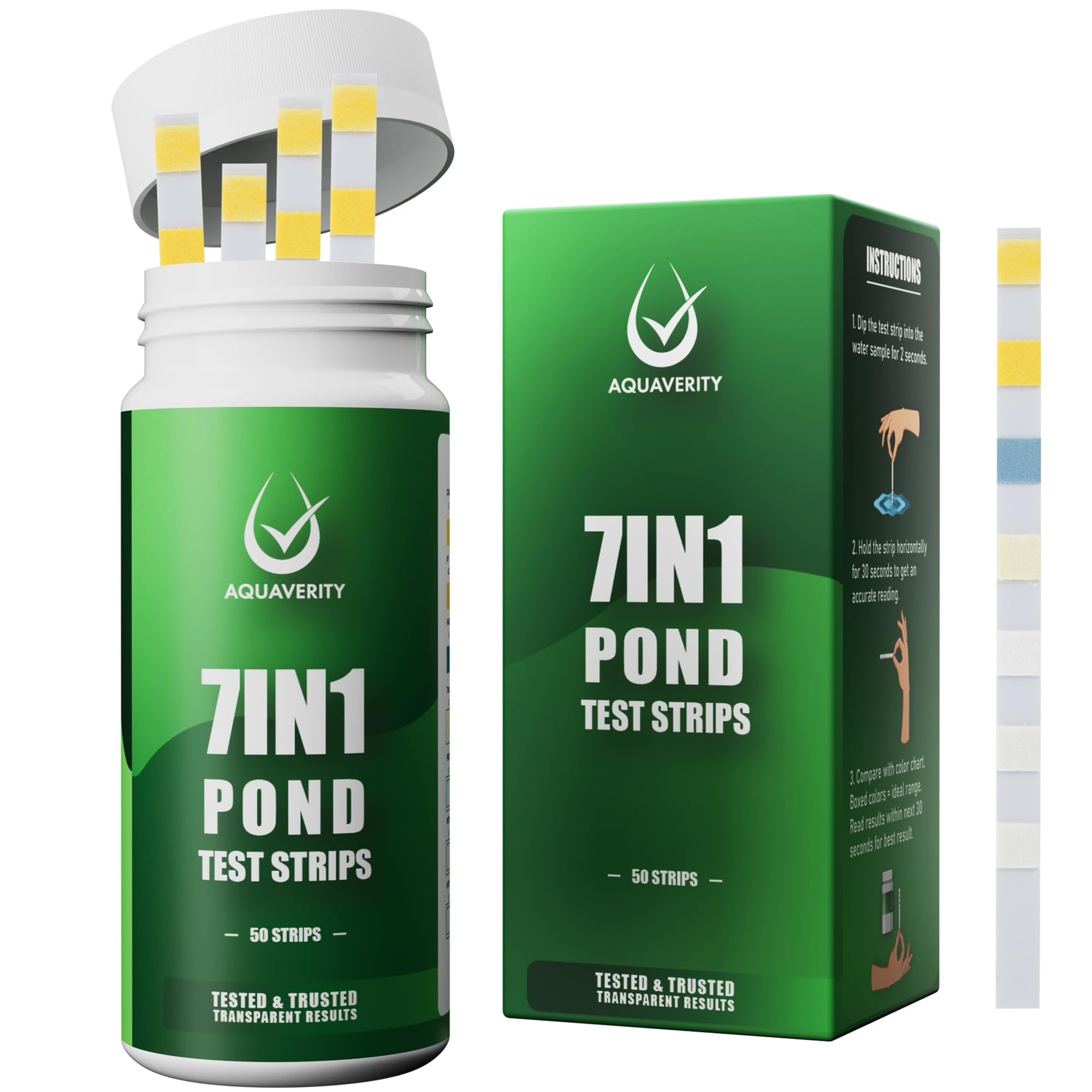 7-in-1 Pond Test Strips – Accurate Pond Water Test Kit for pH, Nitrate, Nitrite, Carbonate, Hardness, Total & Free Chlorine – Easy-to-Use Accessories for All Garden Ponds – 50 Strips - image 8