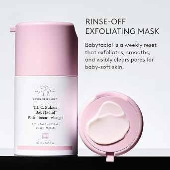 Drunk Elephant T.L.C. Sukari Babyfacial - Exfoliating Face Mask - Clean Clinical Skincare - Cruelty-Free - Dermatologist-Tested - Free of Essential Oils, Silicones, and Fragrance