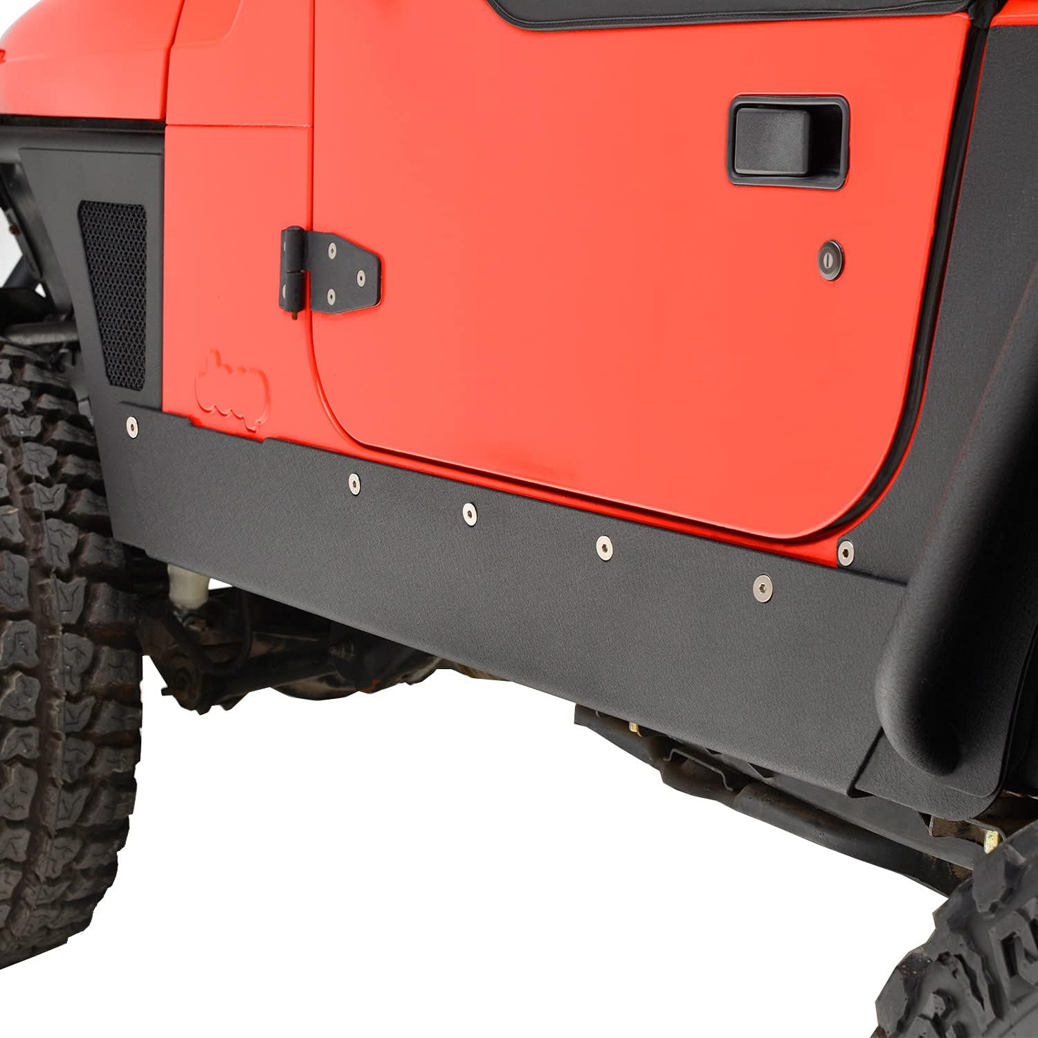 Tidal Side Rocker Panel Black Body Armor Guard 2PCS Fit for 97-06 Wrangler TJ