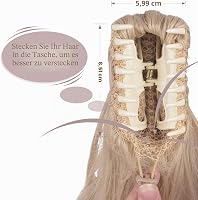 Coadă de cal ondulată Sofeiyan de 33 cm, extensie din păr sintetic cu clips, cu aspect natural, pentru femei, șaten și blond 4