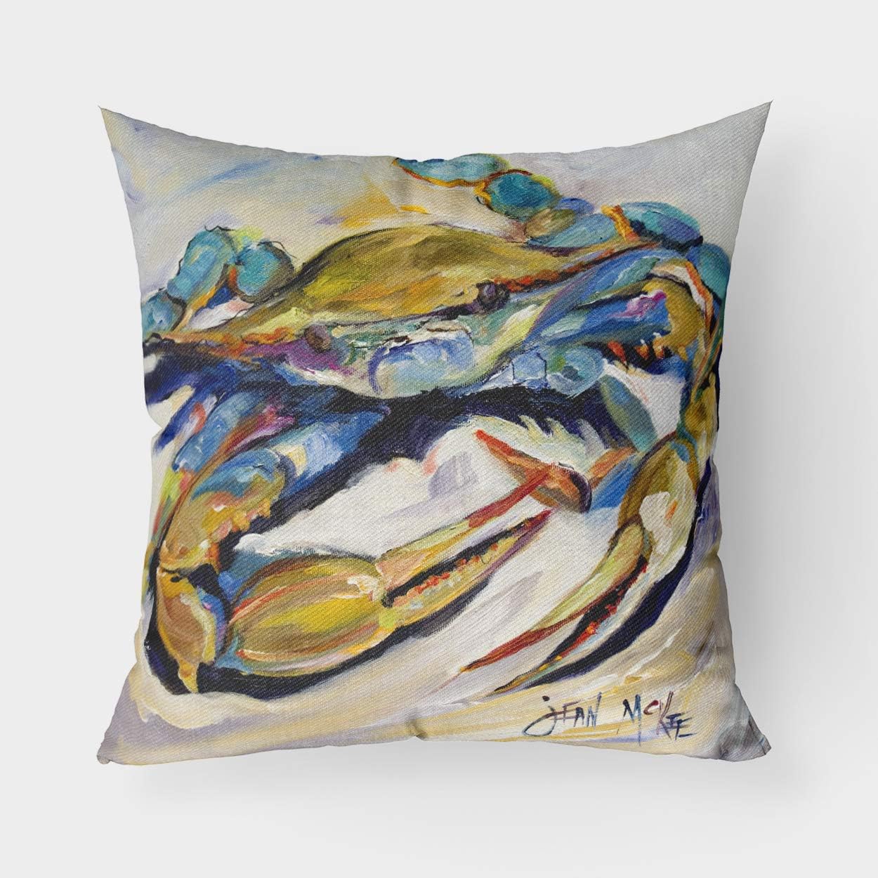 Caroline's Treasures JMK1255PW1818#20 Crab Fabric Decorative Pillow Machine Washable, Indoor Outdoor Decorative Pillow for Couch, Bed or Patio, 18Hx18W