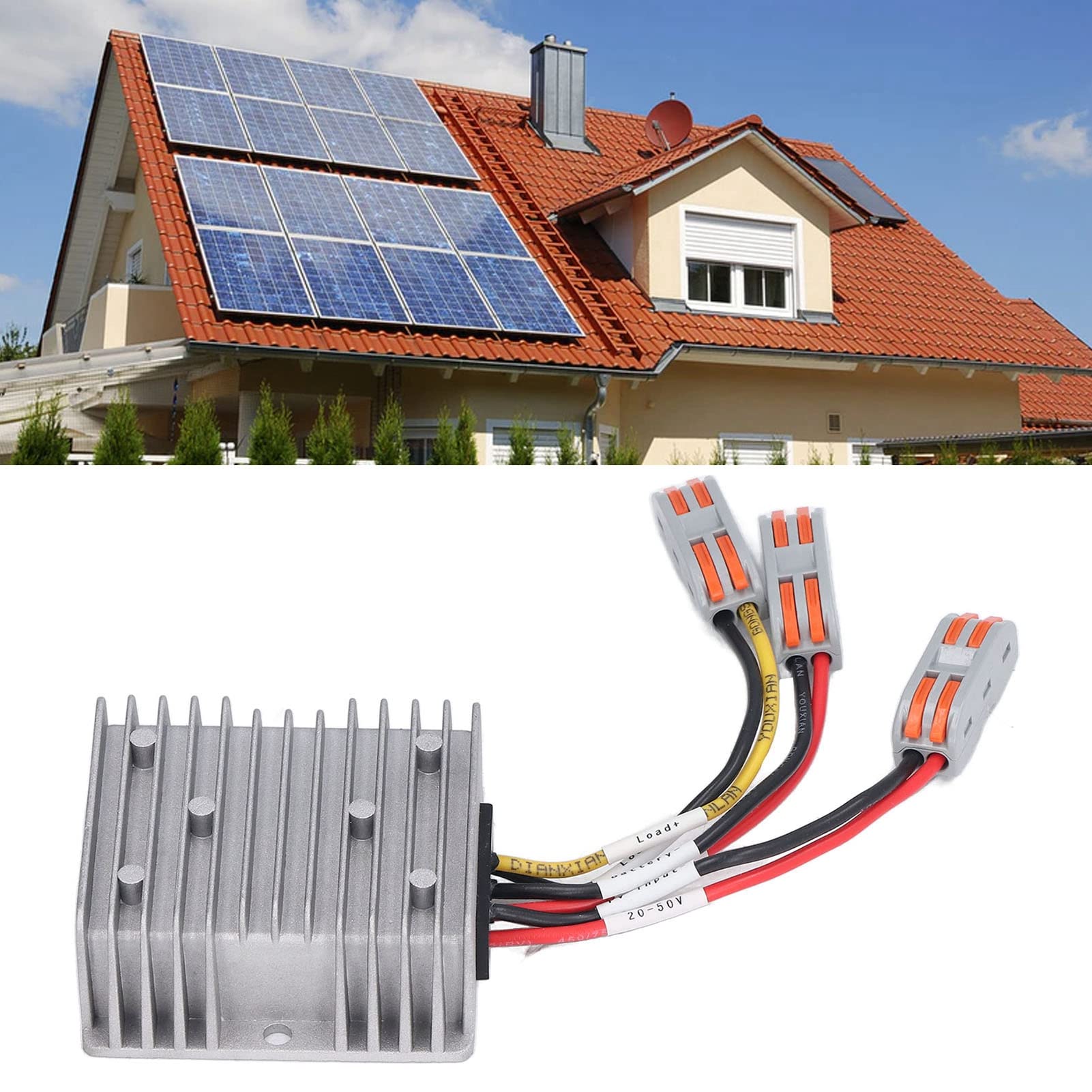 Kontroler Słoneczny MPPT, Kontroler ładowania Panelu Słonecznego 300W 20A z Wielokrotną Ochroną, Zewnętrzny Kontroler Panelu Słonecznego do Baterii Słonecznych Lamp Ulicznych(13,8V)