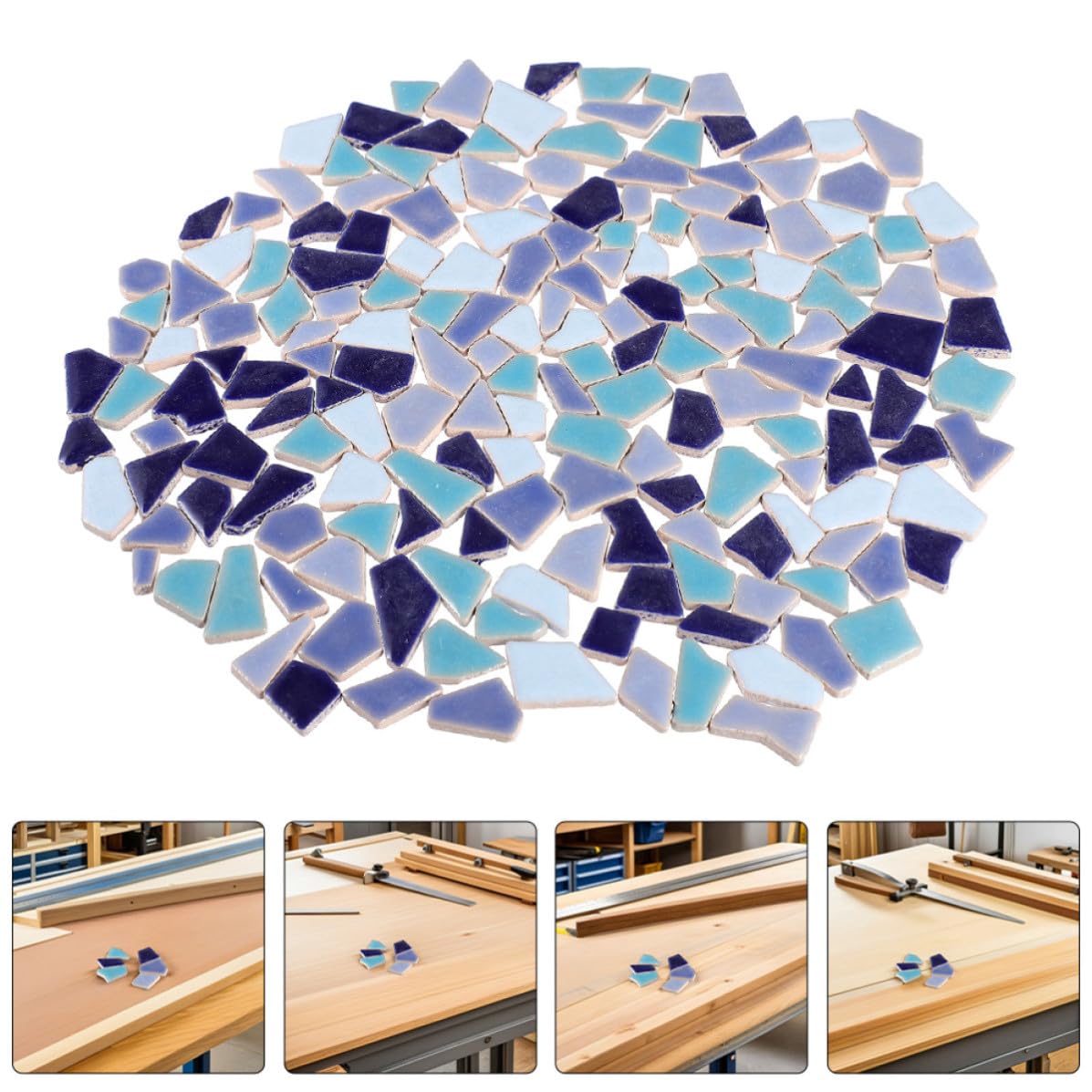Teselas de Mosaico de Cerámica Irregular para Bricolaje, 600 G