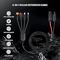 Vista 2 de Kit de conector solar universal 4 en 1, 16 AWG a Anderson XT60 DC7909 DC5521, cable de extensión solar, compatible con paneles solares y la mayoría