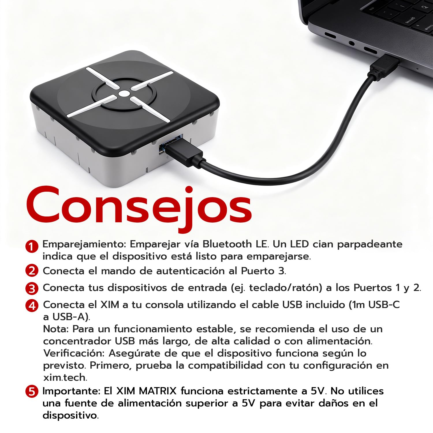 XIM Matrix Adaptador Multientrada para Teclado y Ratón, Convertidor de Puerto para PS5, Xbox Series X/S, Xbox One, PS4 y PC