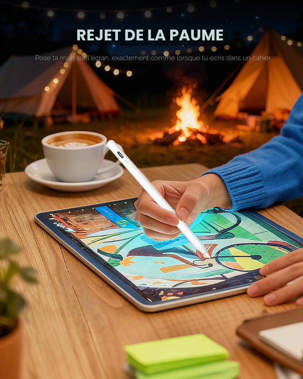 Stylet pour iPad 9e/10e Génération, Charge Rapide 13 Minutes, Pencil Apple iPad (2018-2025) 10/9/8/7/6e, Pro 12,9/11/13 Pouces M4, Air 3/4/5/M2, Mini 5/6/7