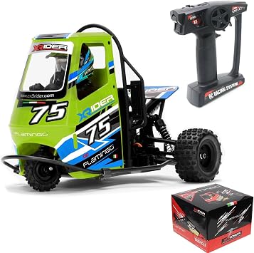 HTLNUZD 1/8 RC X-Rider Flamingos 2.4G 3WD 2 in 1 ESC High Speed Rc Car Electric Tricycle Motorcycle Tricycle RTR Drift Adult Vehicles Collection Model Green