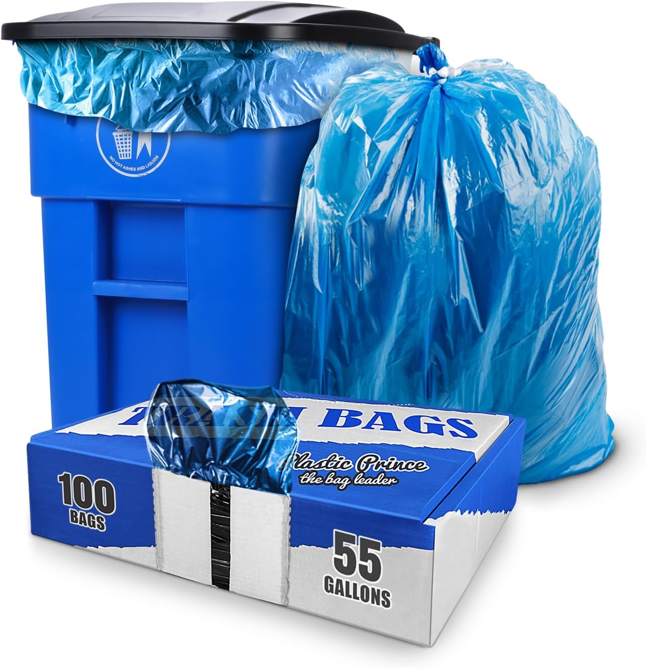 (100 Pack) 5560 Gallon Trash Bags, 2 Mil, Heavy Duty, Fit