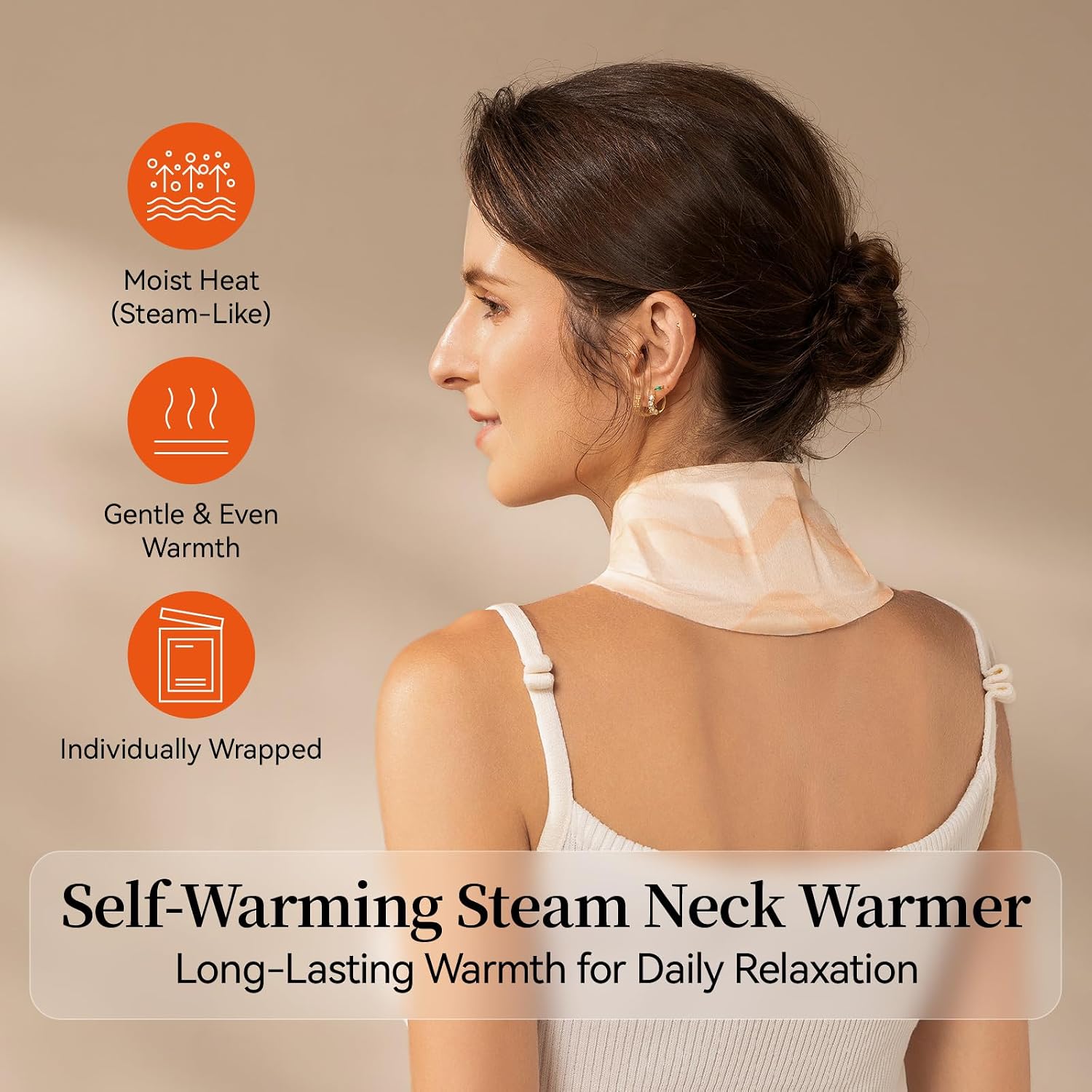 Disposable Self-Heating Steam Neck Pad, Portable Heating Wrap for Neck Comfort & Muscle Relaxation, Unisex for Home, Office & Outdoor Use, 12 Pack
