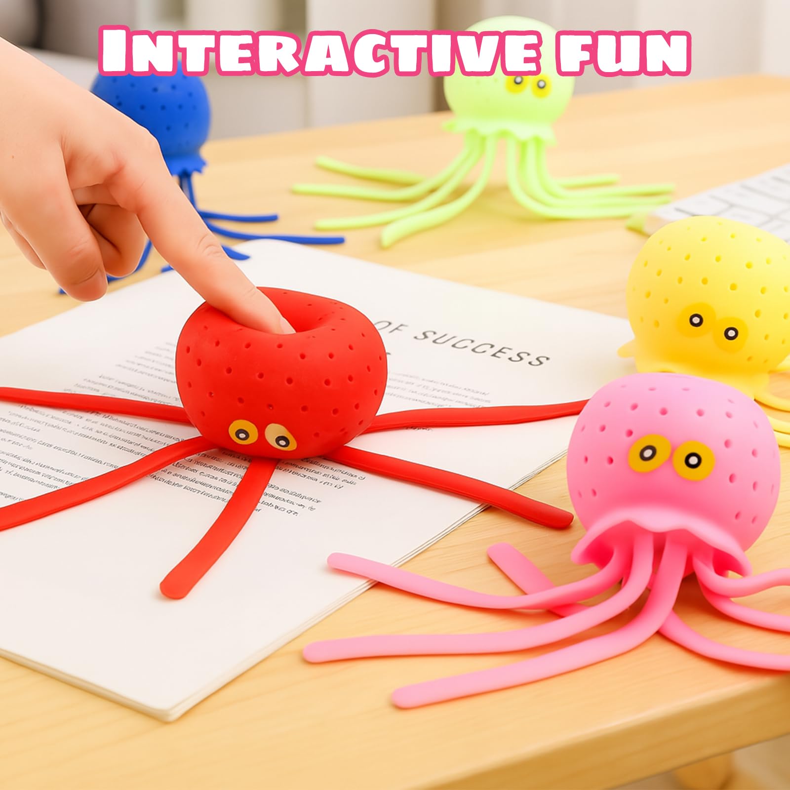 6PCS Octopus Bath Toy, Underwater Toy Buddy, Octopus Toy, Multi-Color Soft Bath Toy Swimming Toys, Floating Pool Toys, Cute Floating Kids Bath Toys for Kids Gift - Image 4