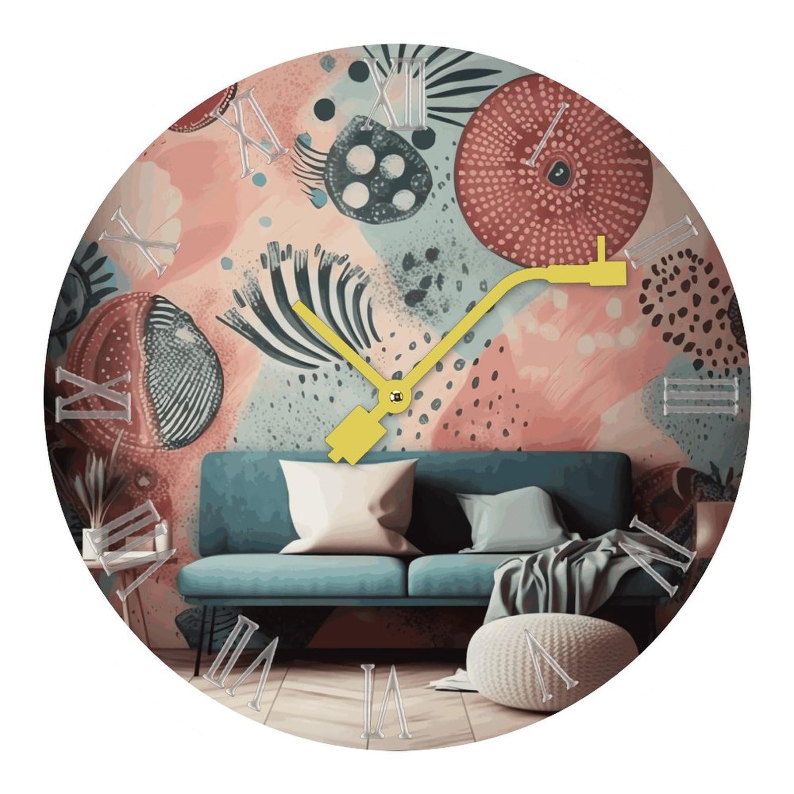 Horloge murale fonctionne à piles et silencieuse pour bureau