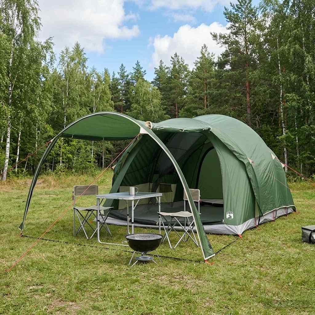 Tienda de campaña 370 x 275 x 210 cm verde poliéster y acero