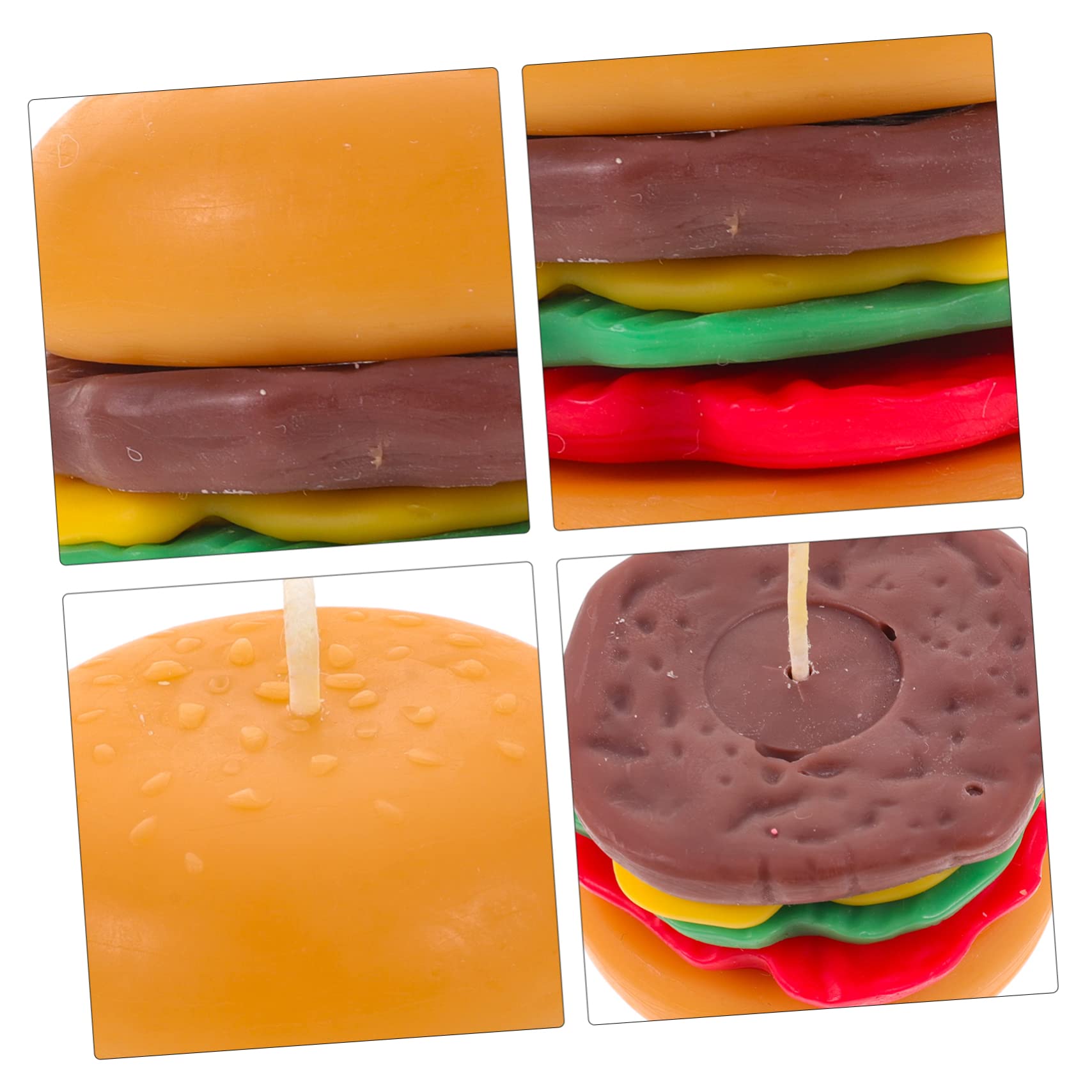 Alipis 2 Stück Mini-Burgerkerzen geformte Kerzen Bequeme Teelichter künstlicher Hamburger küchendekoration Living Room Decoration Duftkerze nach Paraffin Kerzen in Dessertform Mini-Kerze