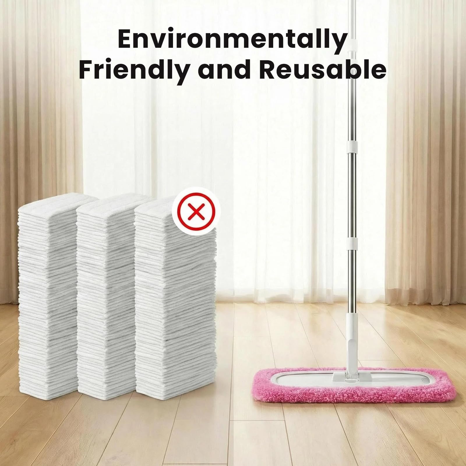 10 sztuk zamiennych ściereczek do mopa dla Swiffer, różowe wilgotne i suche ściereczki do mopa, mikrowłókno, zamienna osłona głowicy mopa, można je prać i ponownie używać