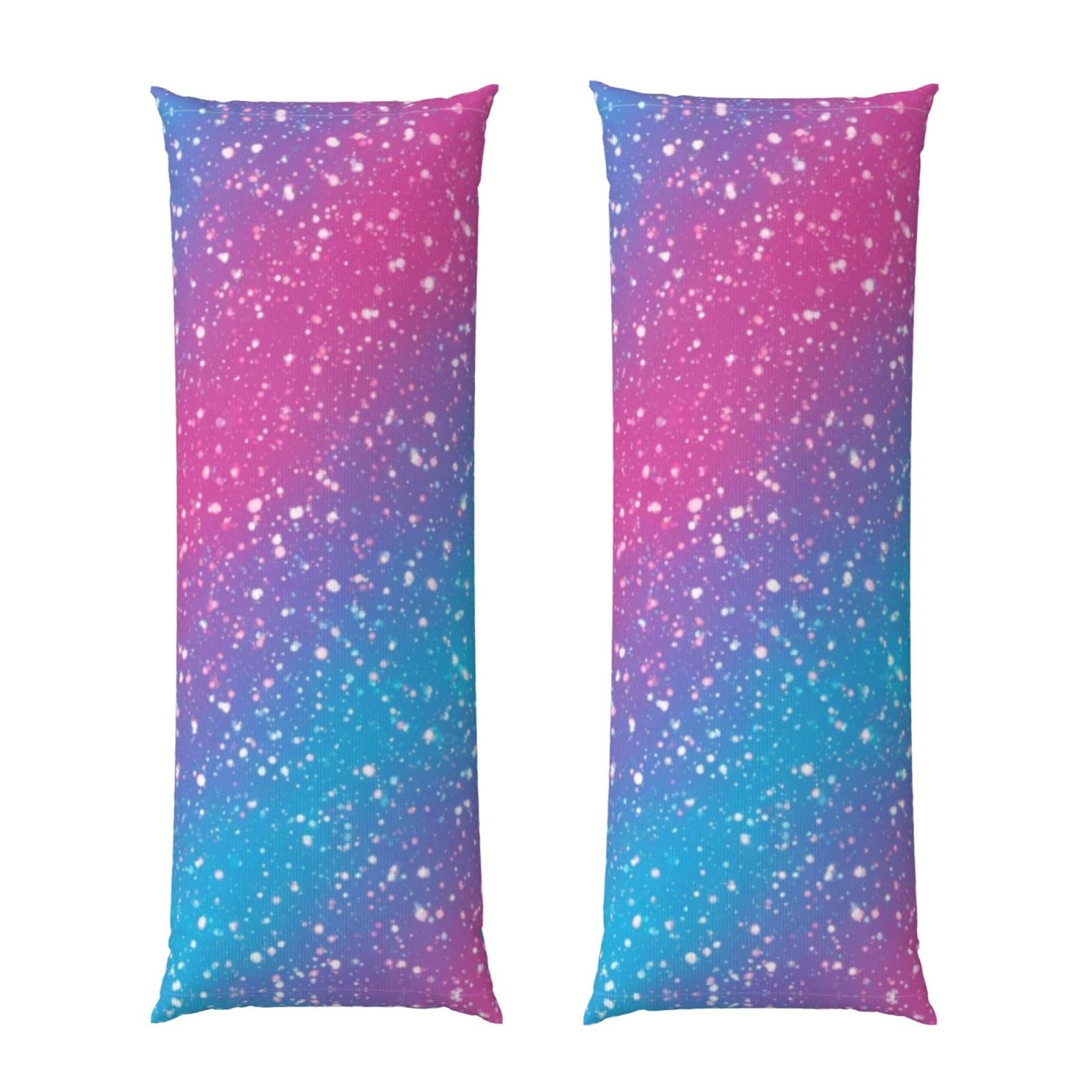 Long Pillow Cover 20x54 Inch, Purple Blue Glitter Pattern, Premium Quality Body Pillowcase with Hidden Zipper, Soft Breathable for Men Women Bed Sofa