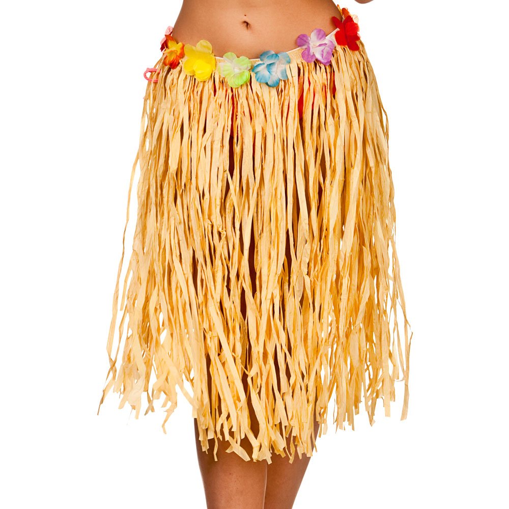Hawaiian Authentic Raffia Hula Skirt Fancy Dress Accessory - Plus Size (60cm)